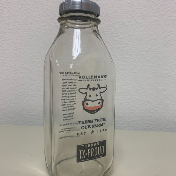 BOTTLE -32oz VOLLMANS FARMS TX-PROUD glass milk bottle LIMITED ED A2A2 Root Beer - Picture 9 of 15